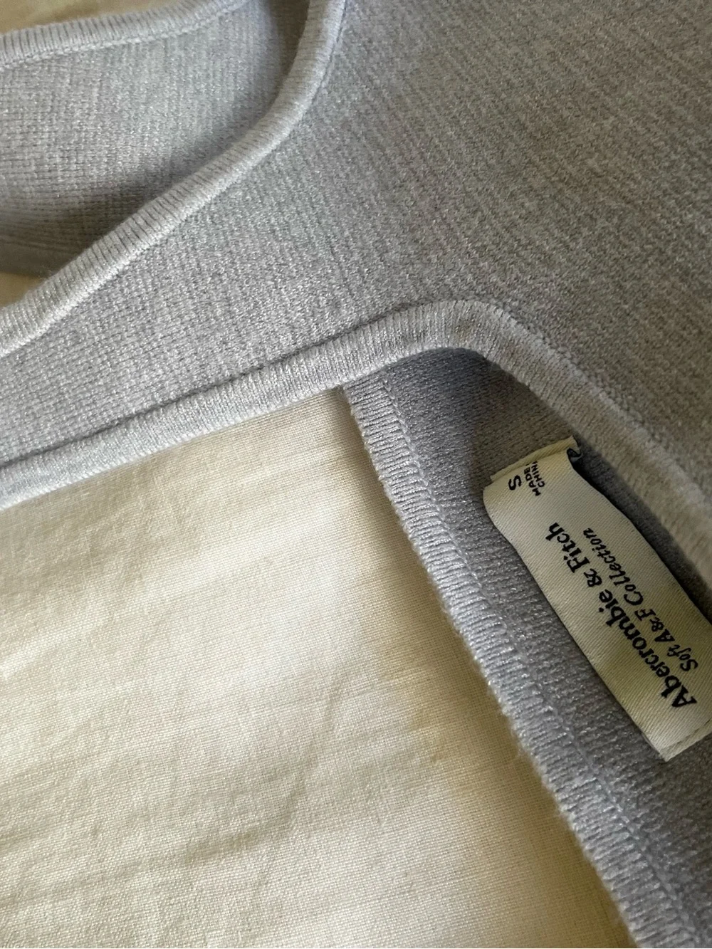 A&F Soft Collection Square Neck Knit Cropped Tank Top
